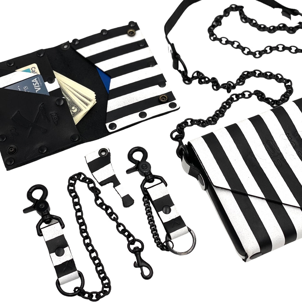 Striped His & Hers Purse/Wallet Set